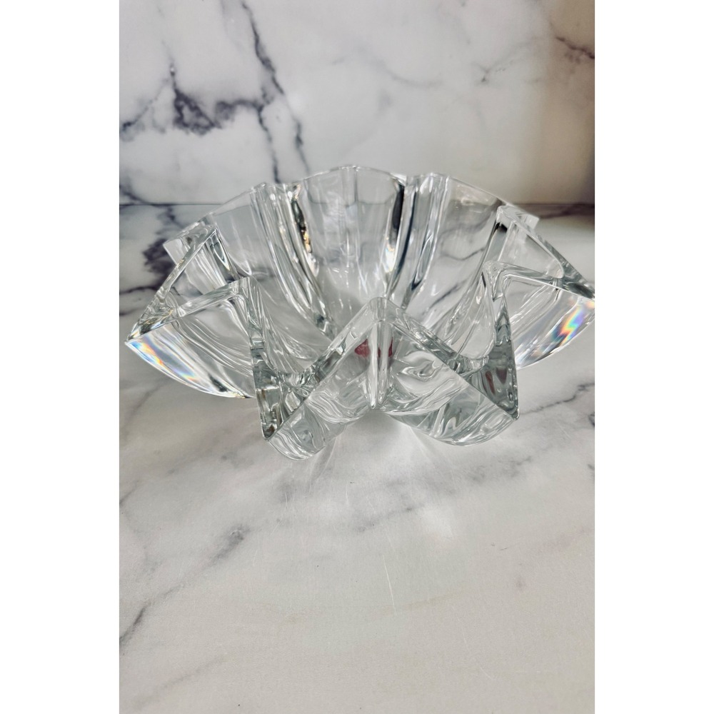 Cristal d'Arques Paris Bretagne Lead Crystal Bowl Star Handkerchief France Clear